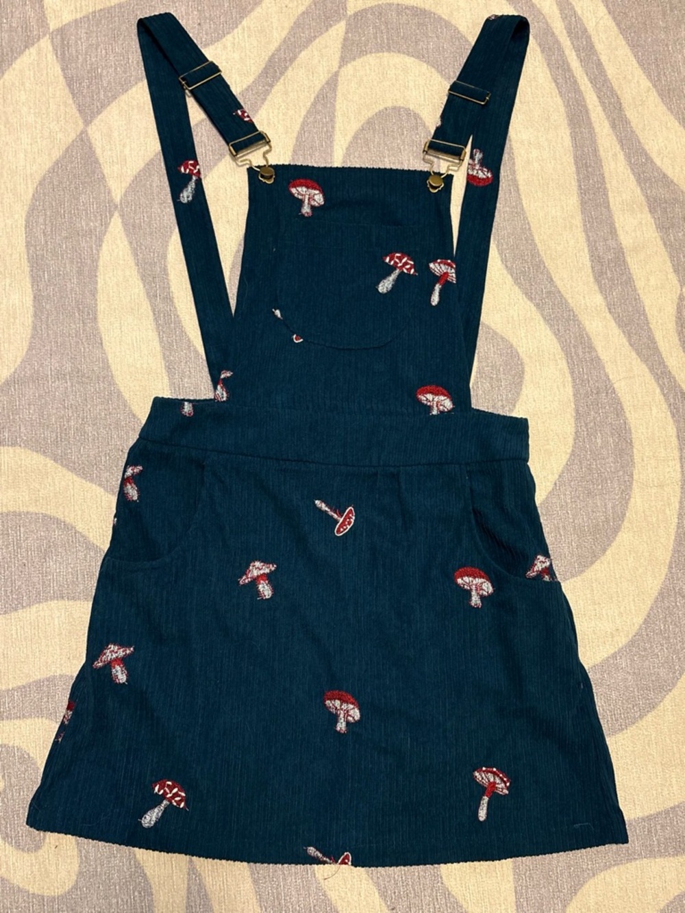 Corduroy Mushroom Overall Dress - Picture 2 of 6
